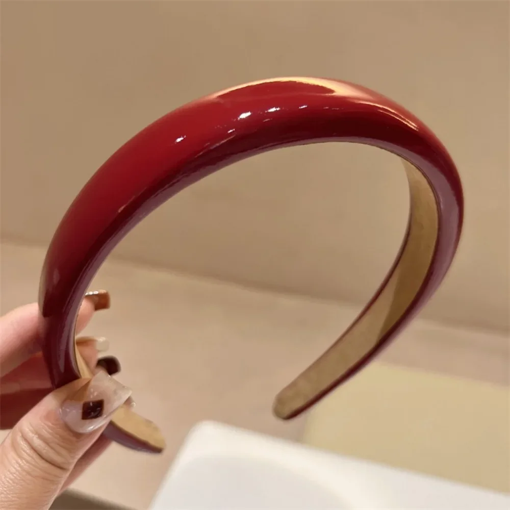 Vintage Leather Sponge Solid Hairband For Women Simple Outside Hair Hold Headband Hair Hoop Hair Band Fashion Hair Accessories