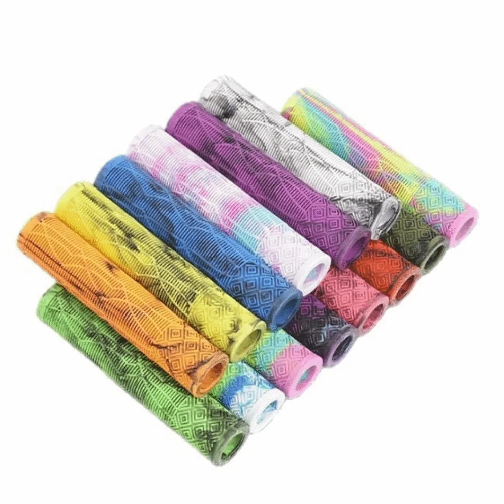 For 22.2mm Handlebar Bicycle Handlebar Grips Non-Slip Soft Rubber Bike Grips Striped Mixed Color Bike Handlebar Cover