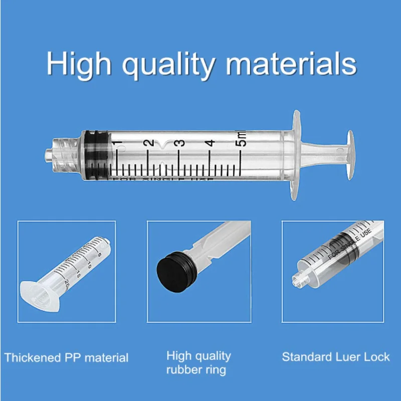 20pcs Syringes Set Blunt Tip Needle 5ML for Refilling Measuring Liquids Transparent Plastic Syringes 14G 15G 18G 20G 21G