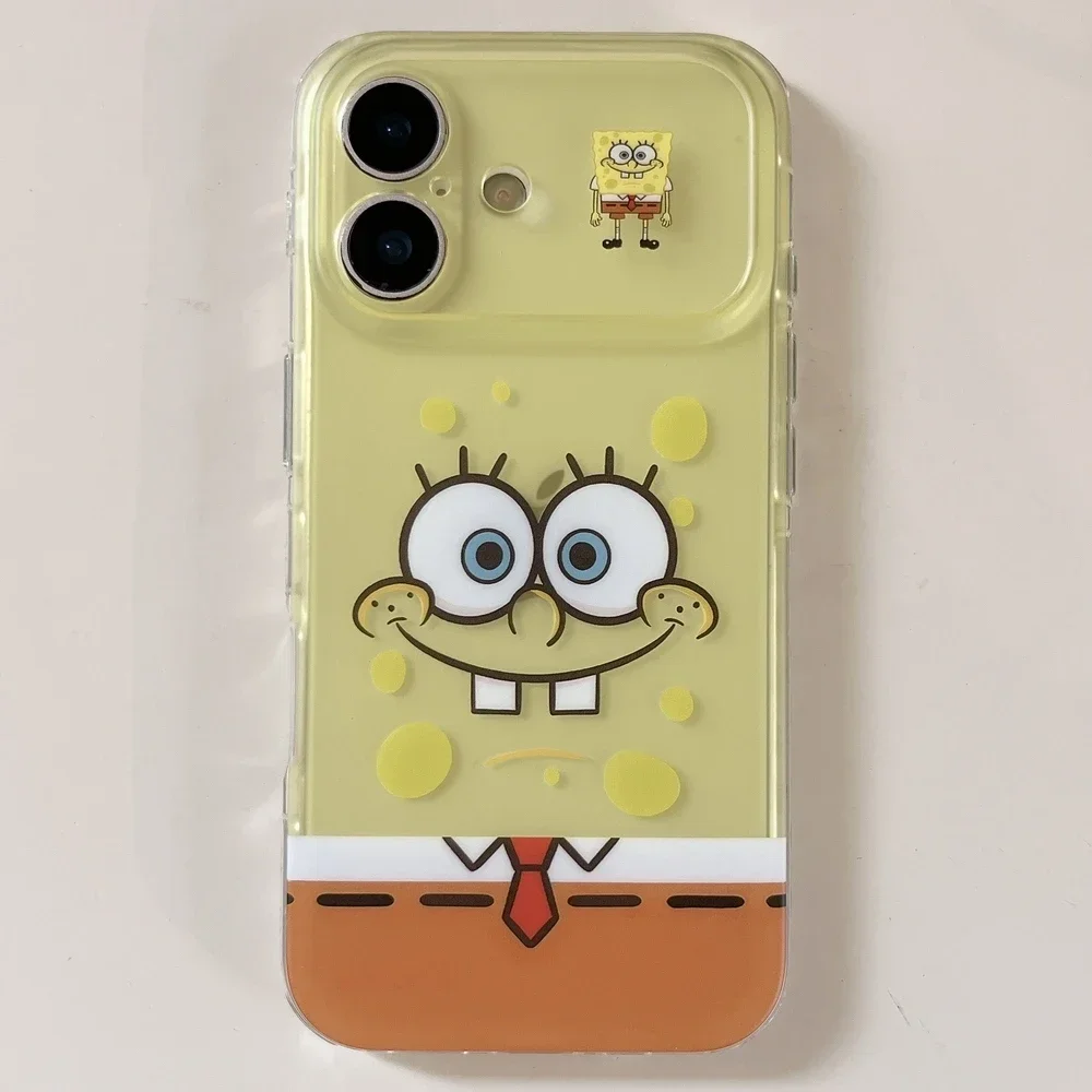 Funda para iPhone 17 Pro 16 15 Pro Max, Diseño de Bob Esponja y Patricio Estrella, Carcasa Rígida Antigolpes