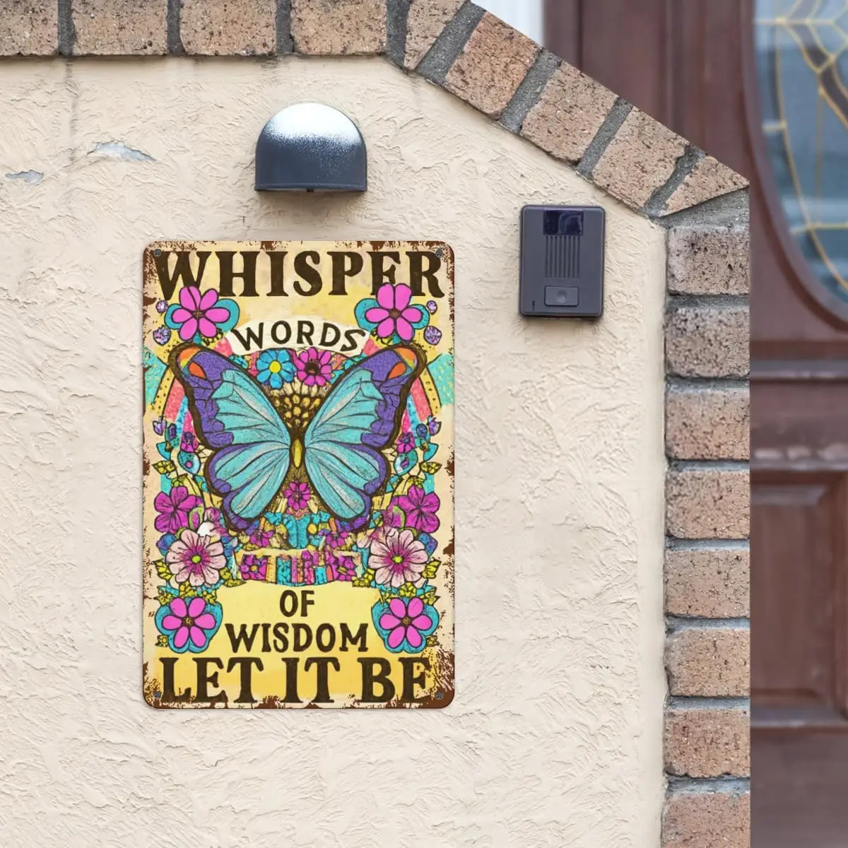 Whisper Words Of Let It Be Signs Wall Decor Retro Tin Sign Hippie Decor Metal Signs For Home Vintage Pictures Wall Art Po