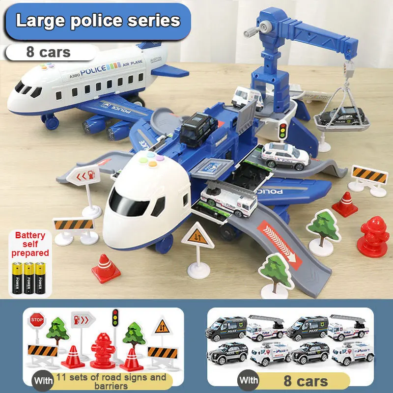Large Size Passenger Plane Deformation Music Simulation Track Inertia Toy Aircraft Kids Airplane Toy Deformable Storage Aircraft