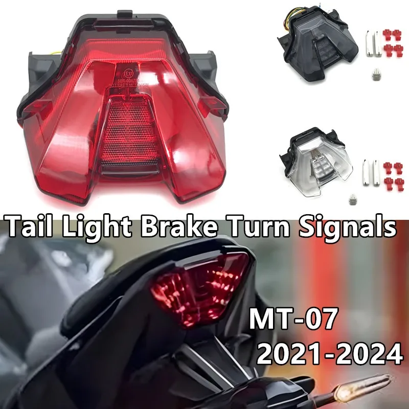 

Для Yamaha MT-07 MT07 MT 07 2021 2022 2023 2024 мотоциклетный задний фонарь, стоп-сигнал, встроенные задние фонари, задний светодиодный фонарь