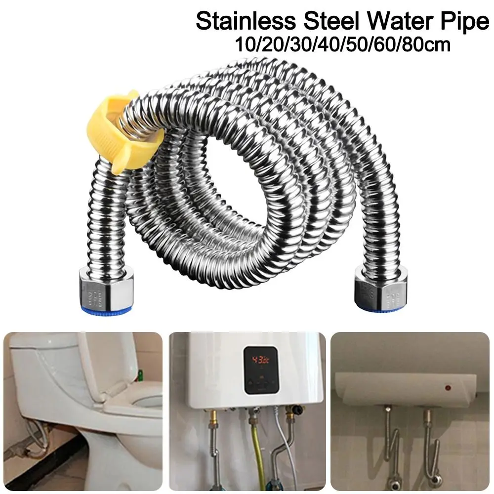 Silicone Gasket Plumbing Hose Corrugated Non-slip Installation Bathroom Heater Connector with Wrench Pipeline Protection