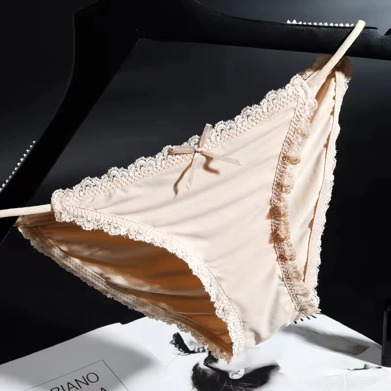 Women's Panties Ice Silk Seamless Lace Underwear Ladies Casual Sexy Lingerie Female Underpants Gril Briefs Thong Panty