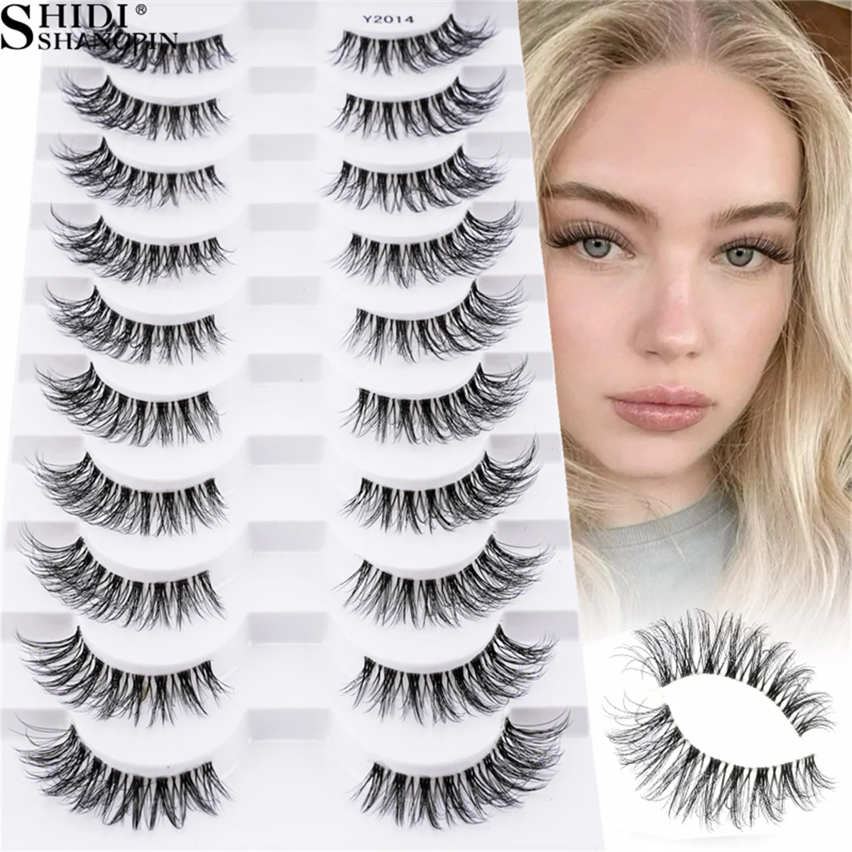 Faux Cils 3/10 paires 3D vison moelleux aspect naturel Extensions de Faux Cils bande transparente pour Cosplay Faux Cils maquillage vente chaude