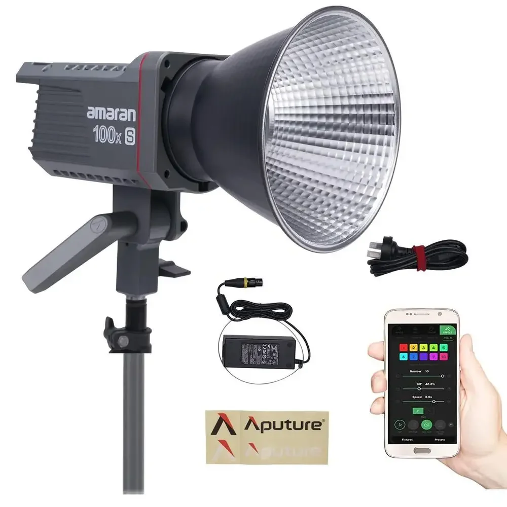 Aputure Amaran 100X 100D 200X 200D S Bi-Color 2700-6500K LED Video Light Bluetooth App Control Photography Lighting DC/AC Power