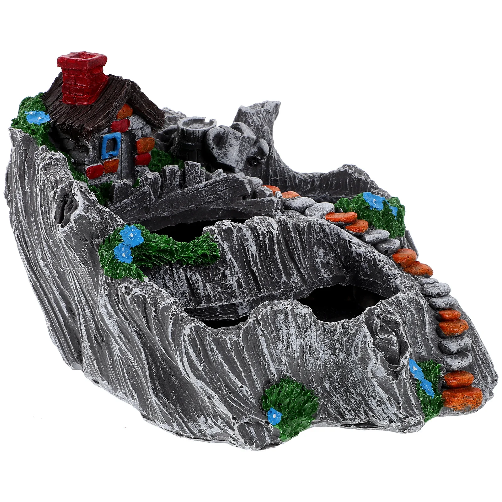 

1Pcs Resin Succulent Planter Simulated House Flowerpot with Lifelike Design for Indoor Planting Lovely Mini Flower Container