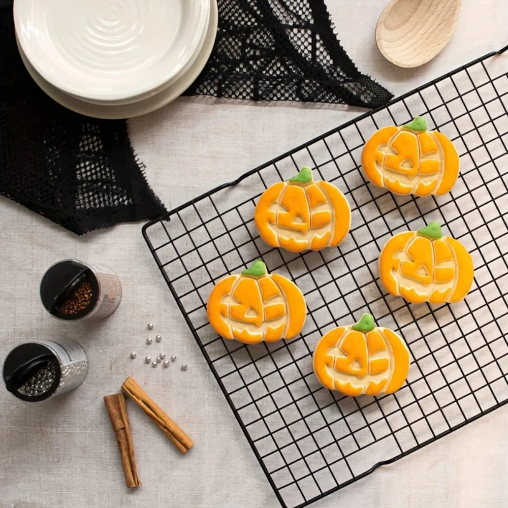 3Pcs Steampunk Cookie Cutters  Witch, Cat, Pumpkin, Gear Clock Hat Molds, Embossed Fondant Cutters for Baking & Party Decor