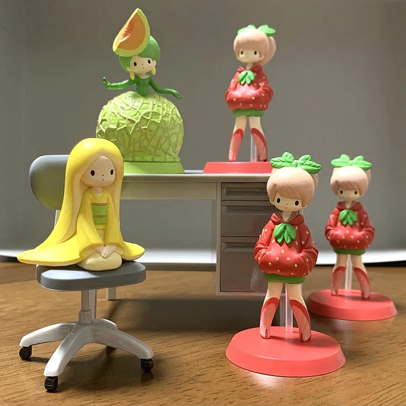 Qualia Riginal Gashapon Anime Figure Cute Kawaii Fruit Fashion Girl Apple Figurine Gacha Capsule Toys Gift Ornaments