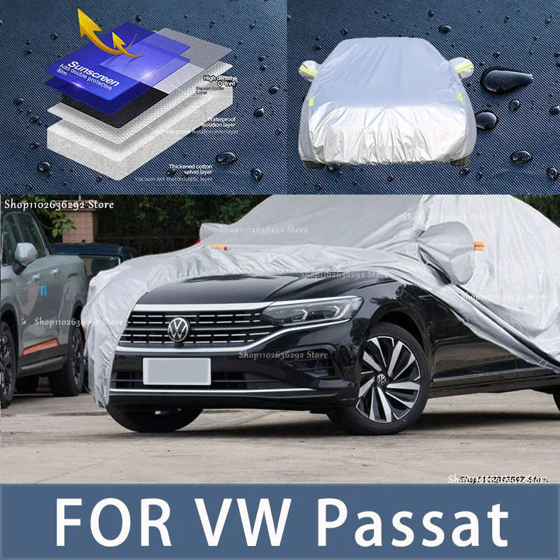 

Наружная защита для VW Passat, полные автомобильные Чехлы, снежный чехол, Солнцезащитный водонепроницаемый пыленепроницаемый внешний автомобильный аксессуар