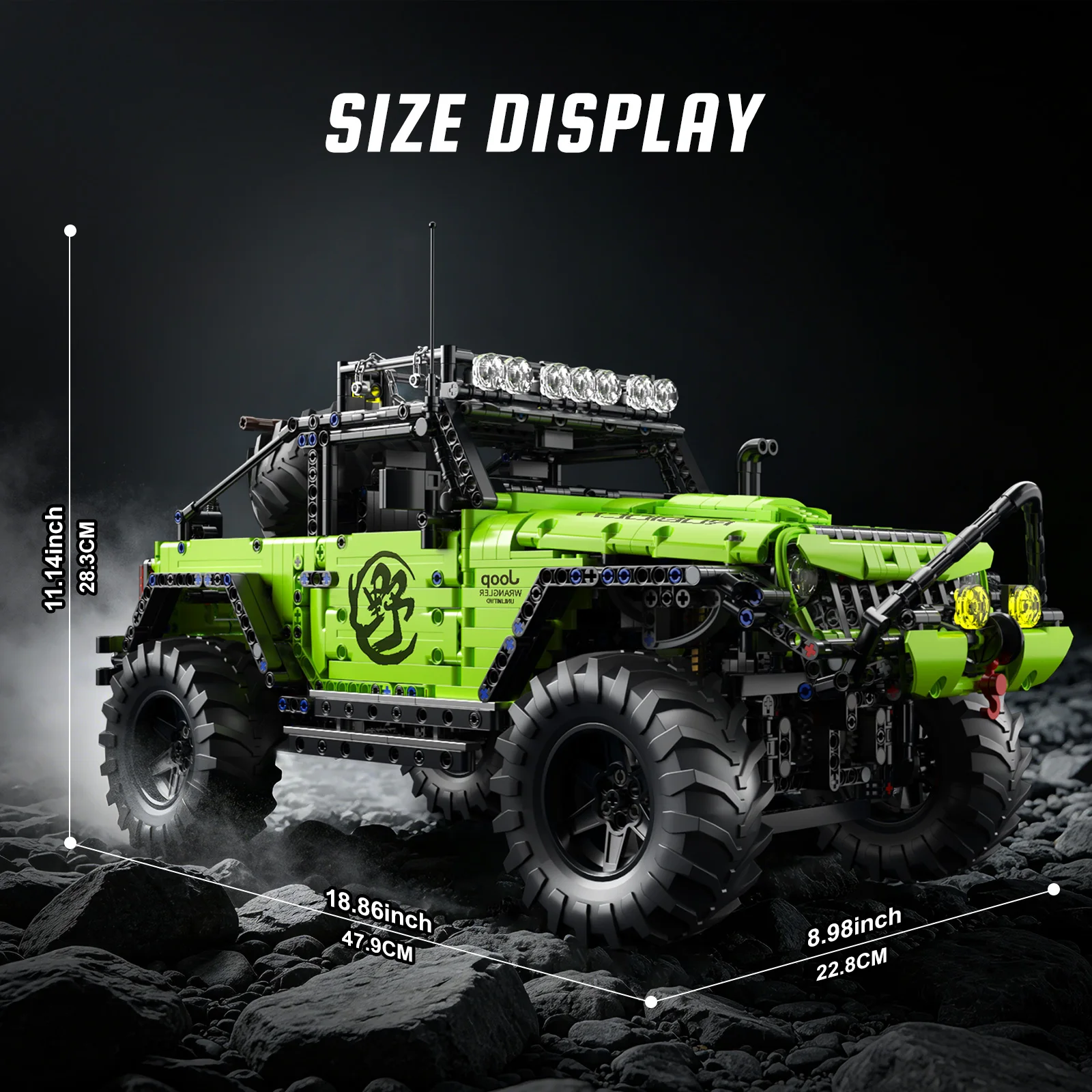 KAVOWORLD 1:8 Scale Heavy-duty 4WD Off-Road Truck Bricks 2357PCS Detailed Mechanical Engineering Kit Adult DIY Gifts for Teens