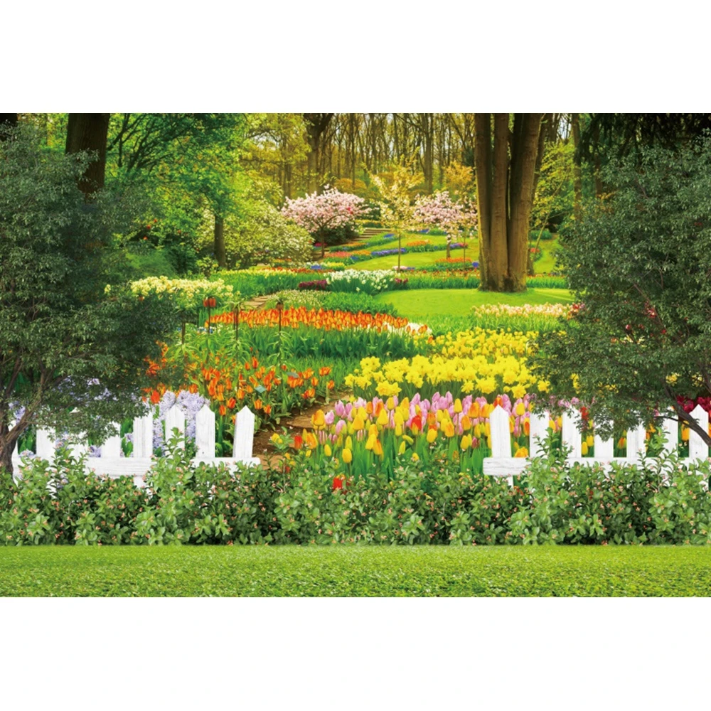 Spring Landscape Backdrops Flowers Forest Baby Shower Birthday Portrait Photographic Room Decor Background Photo Studio Props