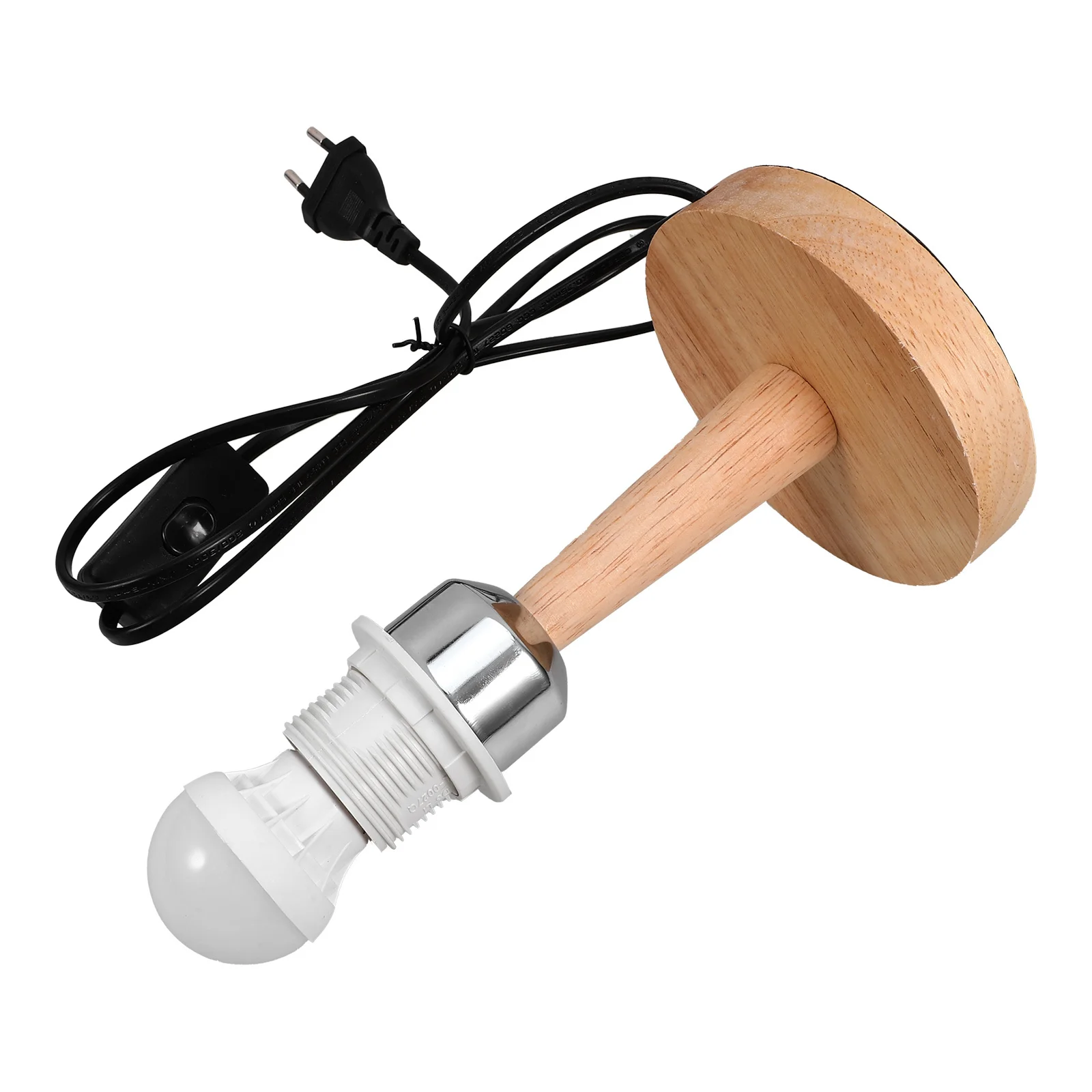 Wooden Table Base Rounded Desk Light Stand E27 Bulb Holder For Bedroom Office E27 Light Bulb Stand Decor Table Lamp Accessory