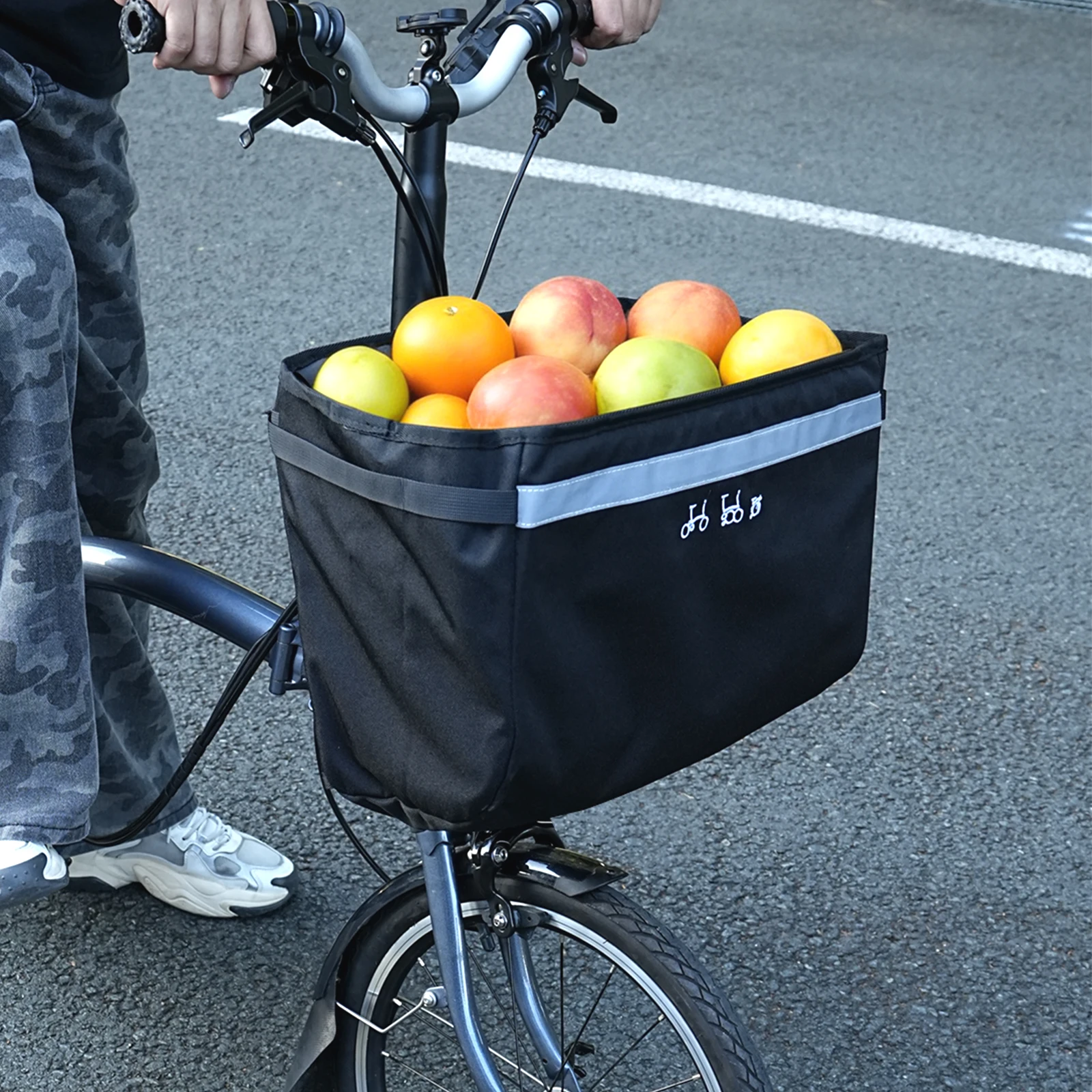 

SUKOU Bike Front Basket 20L Capacity Handheld Front Storage Bag with Aluminum Alloy Bracket for Folding Bike or Bicycle