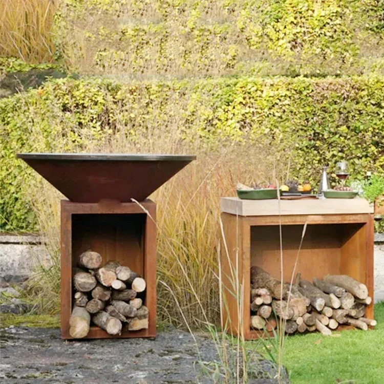 ^Or New Design Corten Steel Garden Antique Fire Pit BBQ Rust BBQ Pit*