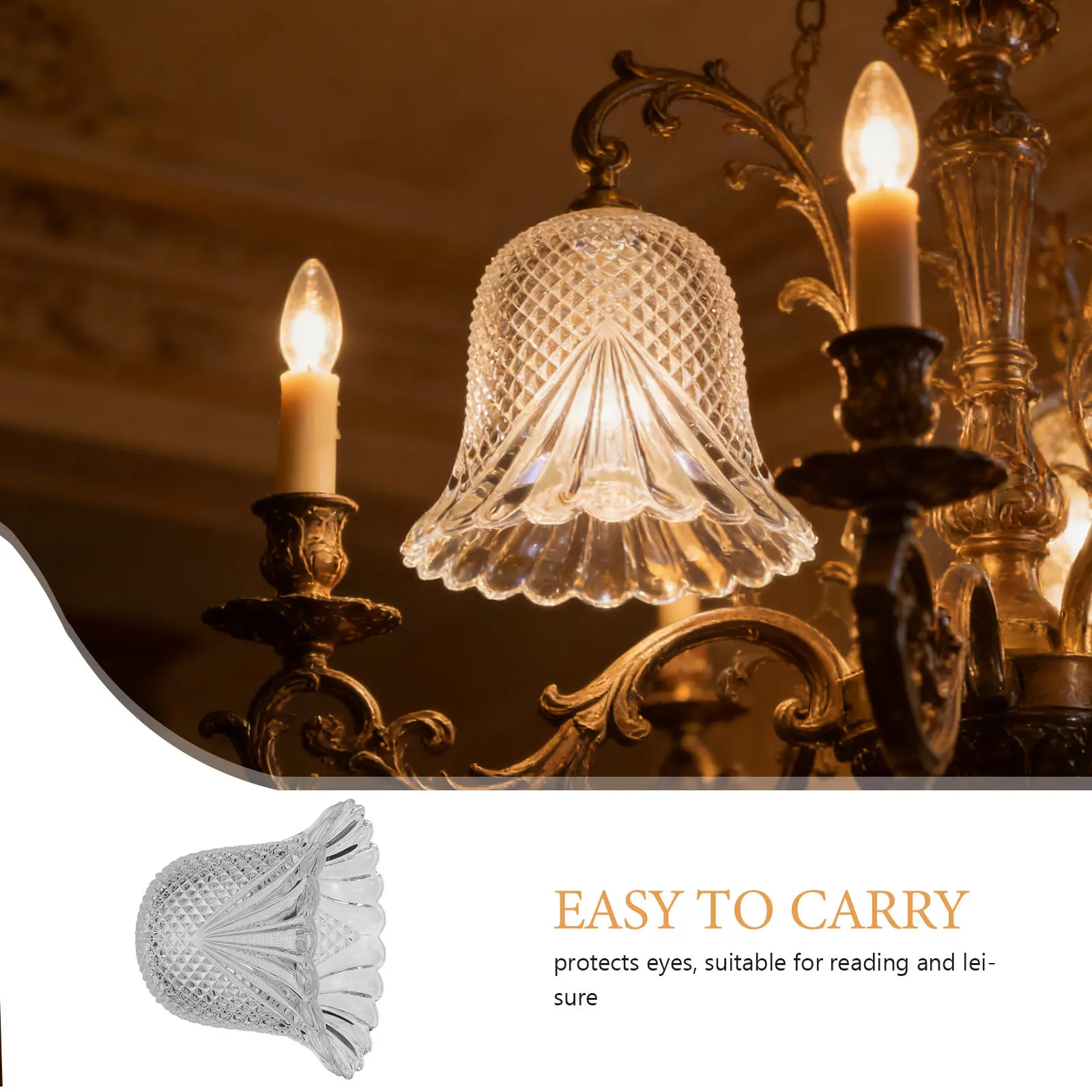 Vintage Glass Pendant Lampshade Replacement Flower Shape Ceiling Light Shade for Dining Room Hallway Bar E14 Fitting 3.5cm White