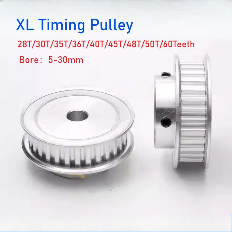 1pcs XL Timing Pulley 28T/30T/35T/36T/40T/45T/48T/50T/60Teeth Bore 5-30mm Synchronous Wheel Pitch 5.08mm For Belt Width 10mm