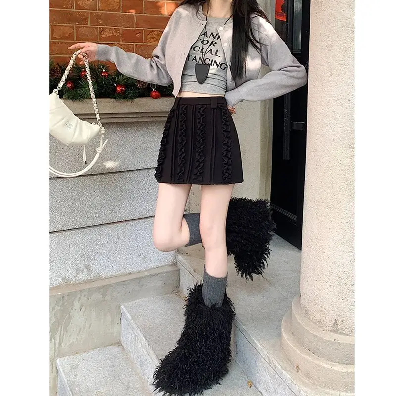 تنورة هامشية للسيدات تنورة تنحيف عالية الخصر مع شورت مضاد للدفقة الأكثر مبيعًا