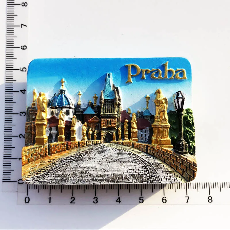 Prague 3D refrigerator magnet Tourist souvenirs Refrigerator magnet decoration supplies Collection arts and crafts gifts