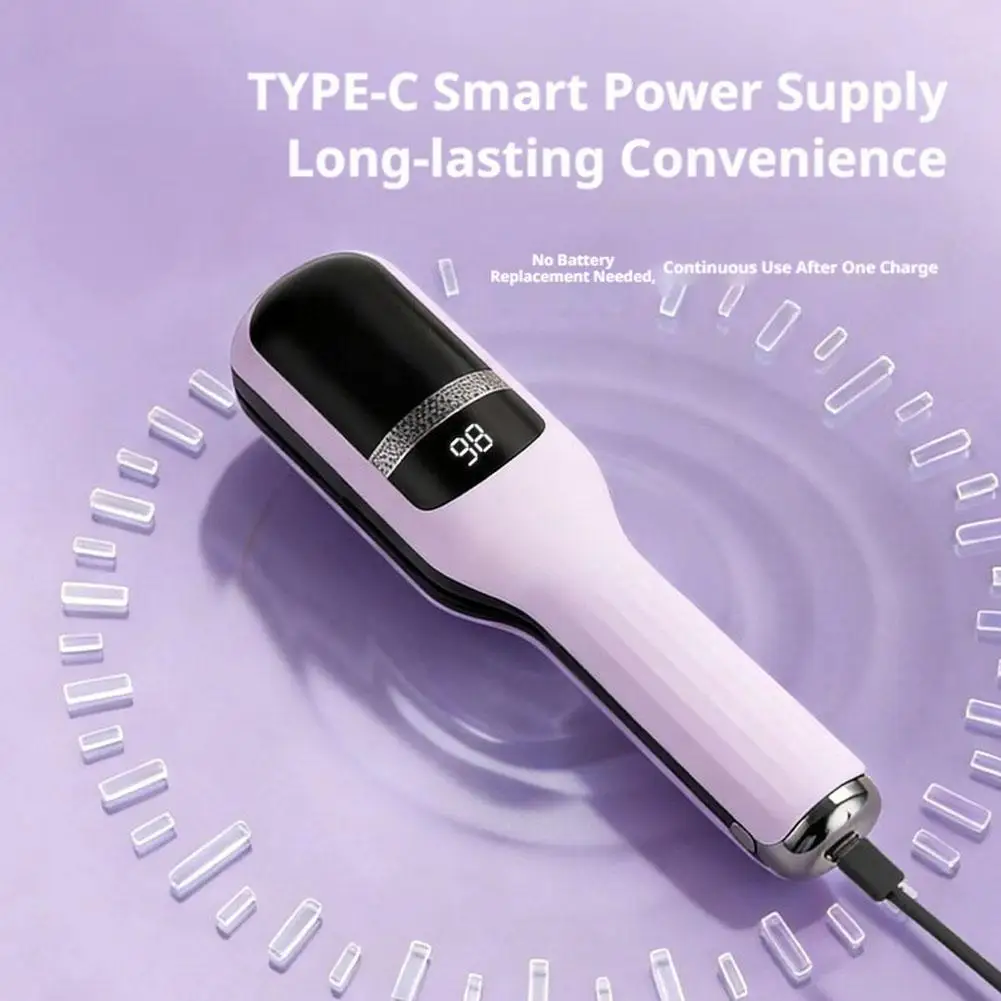 Portable Cordless Hair Straightener Comb Rechargeable Wireless Straightening Brush LCD Display Home Travel Hair Styling Device view 2