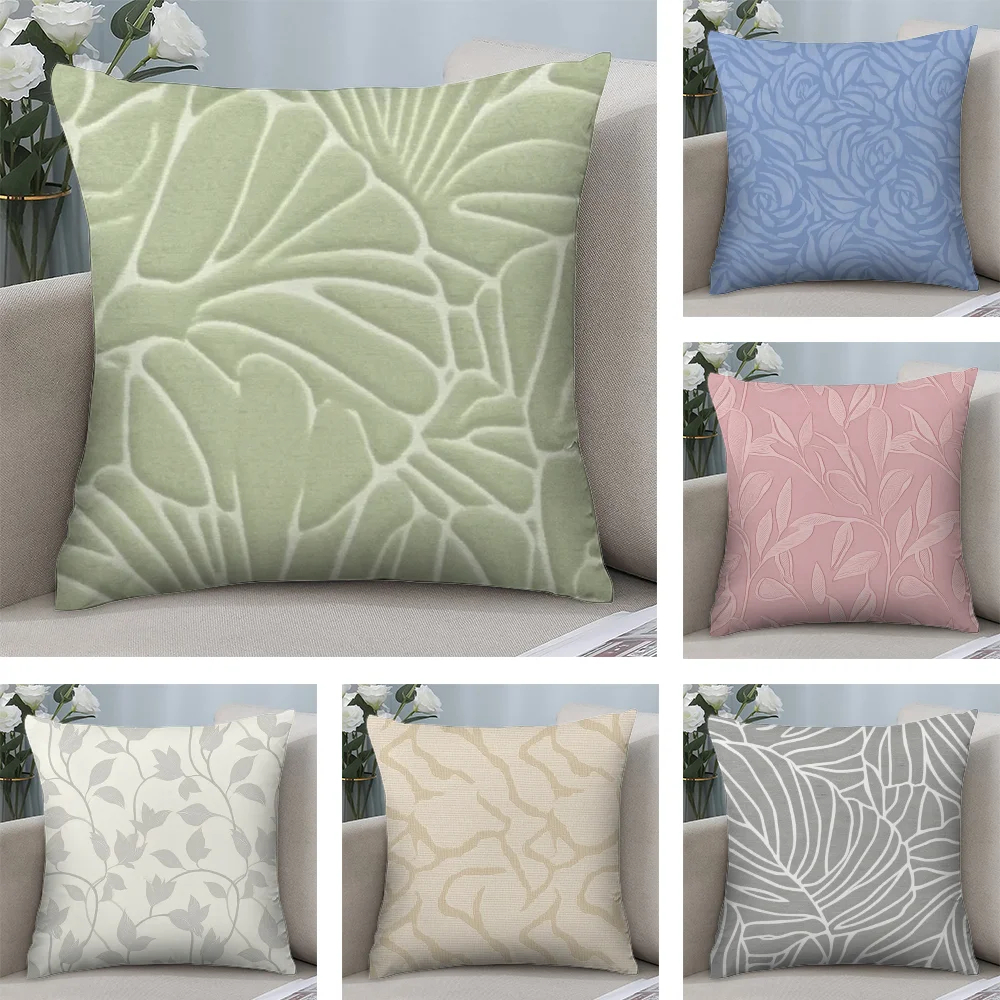 Morandi Color Pattern Pillow Case Plush Fabric Soft Double Sided Print Sofa Cushion Cover Throw Pillow Covers