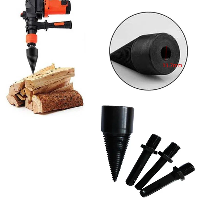 4 pezzi per la lavorazione del legno cono diviso per uso domestico trapano elettrico a mano trapano a percussione 32mm accessori per il taglio della legna da ardere