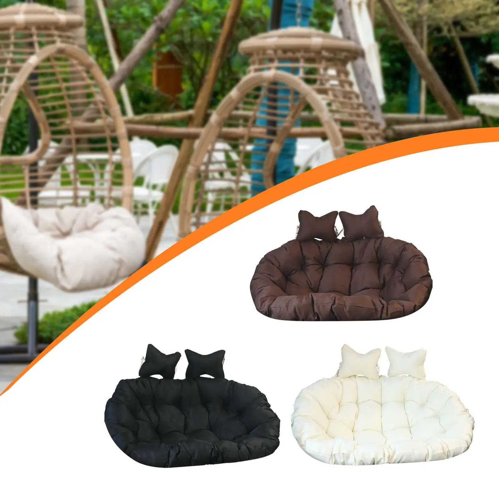 

Hanging Basket Chair Cushion Pad Comfortable Thickened Washable Large Hammock