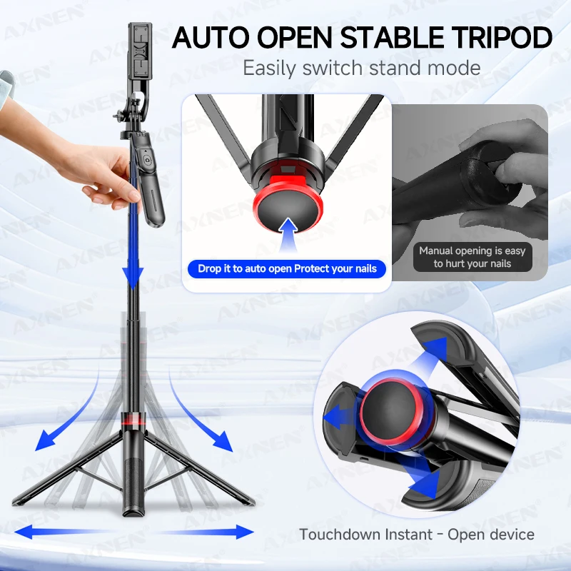 Auto Pop Up Tripod Phone Holder Selfie Stick 51.18