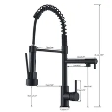 Black Dual Spout Kitchen Faucet #4