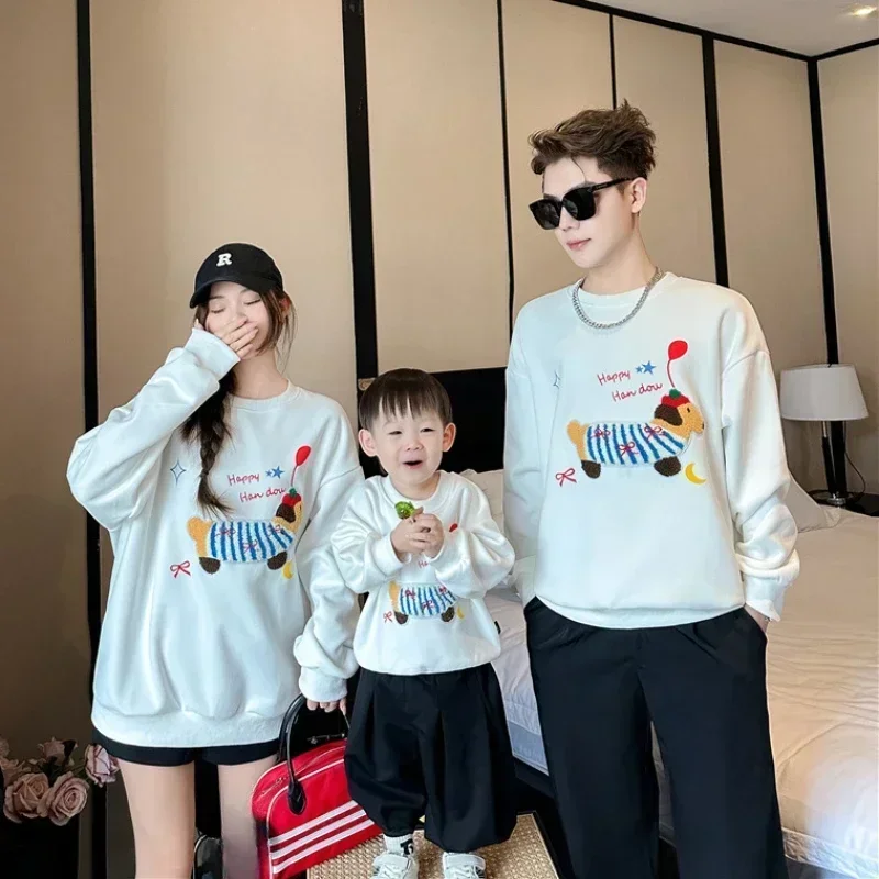 2024 Baby Newborn Long Sleeve Romper Sweatshirts Whole Family Matching Clothes Mother Father Son Daughter Children Clothing