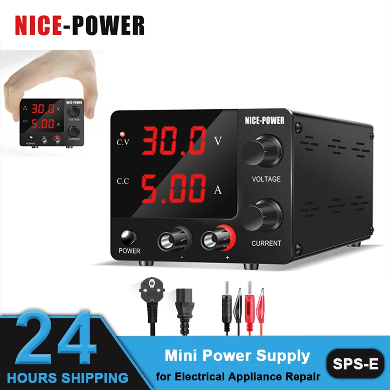 150W Mini Switching Power Supply 30V 5A 12V Voltage Stabilizer Portable 110V/220V Adjustable Lab Laboratory Source Phone Repair