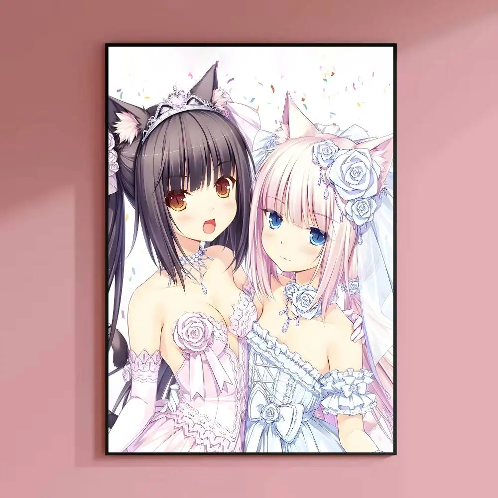 Chocola Vanilla N-Nekopara Poster HD-Leinwand-Wandkunst, wasserfester Druck für Schlafzimmer, Wohnzimmer, Heimdekoration, Geschenk – Detail 5