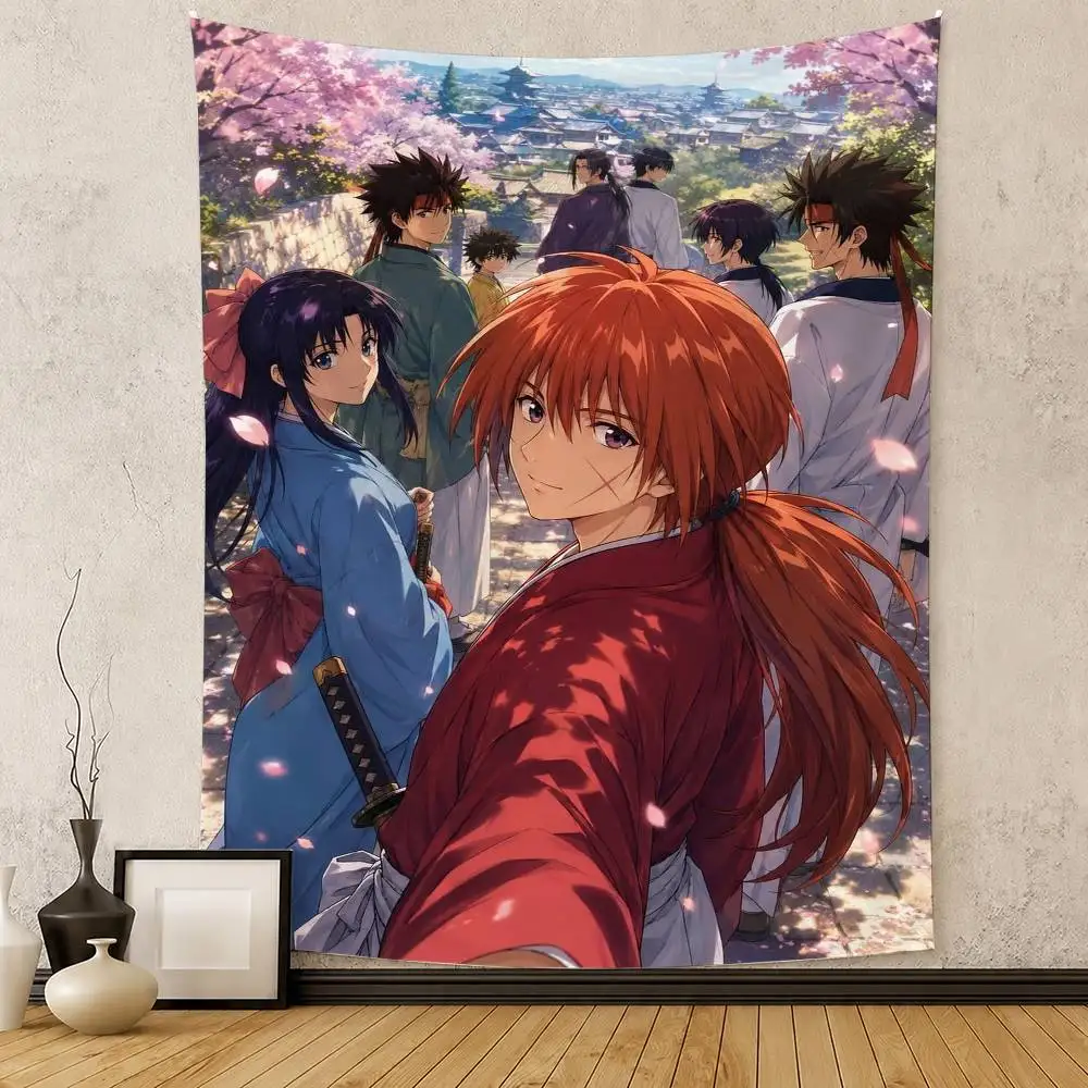 Anime R-Rurouni Kenshin Flag Digital Printing Banner for Garage Wall Out Door Decoration
