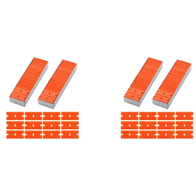 

A04G-400PCS Пластиковые лезвия для удаления наклеек, этикеток и чистки стекла, двусторонние, с двойным лезвием