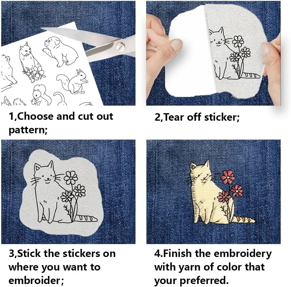 4-листа-52-шт-водорастворимая-вышивка-для-животных-117x83-дюйма-кошки-собаки-кролики-палочки-и-вышивка-бумажный-стабилизатор-для-воды
