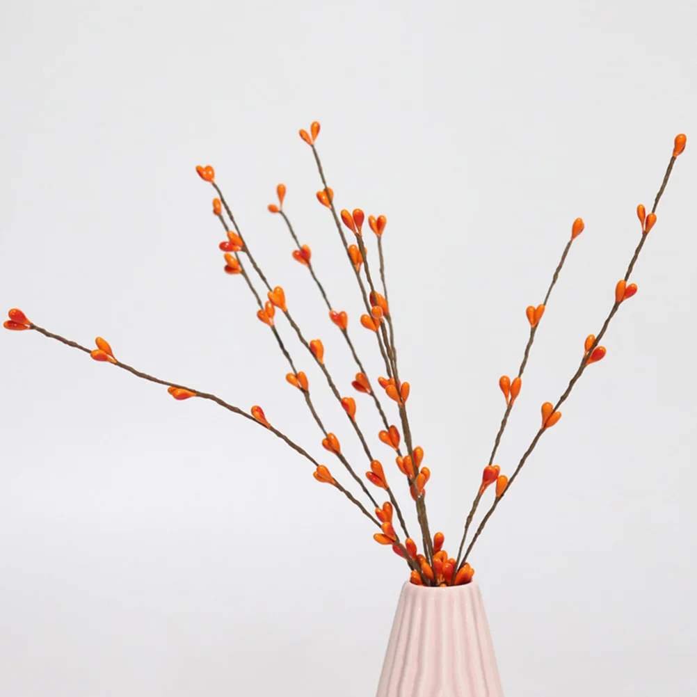 

5pcs Christmas Picks Fake Picks Stems Christmas Artificial Berry Fake Berry Stem Branches Decorations