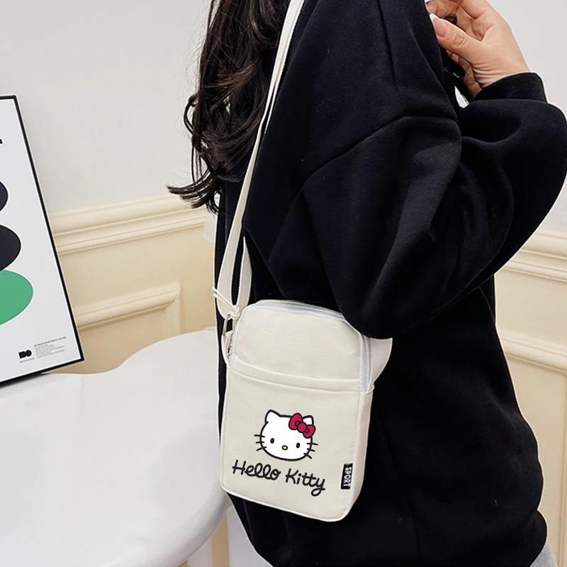 Torby dziecięce dla kobiet Hello Kitty Kuromi torba na ramię dla dziewczynek Mini telefon Messenger torby na ramię Crossbody małe torby kwadratowe