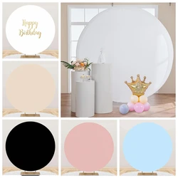 White Round Photography Backdrop Cover Pink Black Blue Circle Backdrop Wedding Baby Shower Birthday Party Decor Photo Background