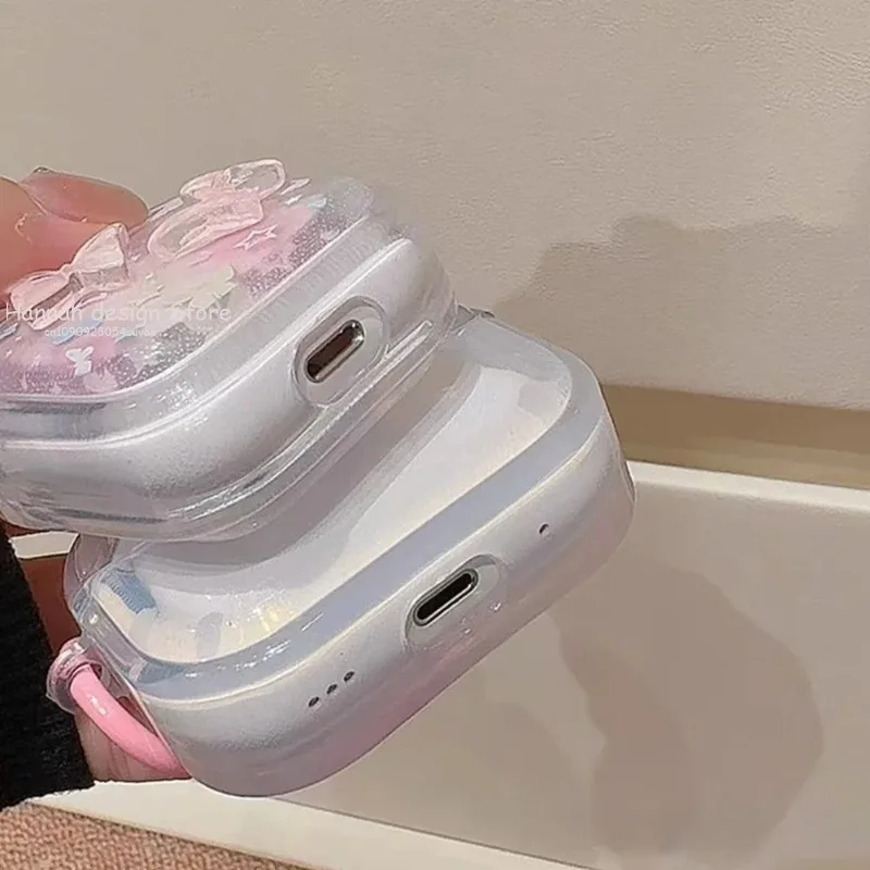 3D Gradient Butterfly Pattern Headphone Cover For AirPods 4 3 2 1 Pro2 Case Hard PC Cases For AirPods 4 4th Pro 2nd Coque Fundas