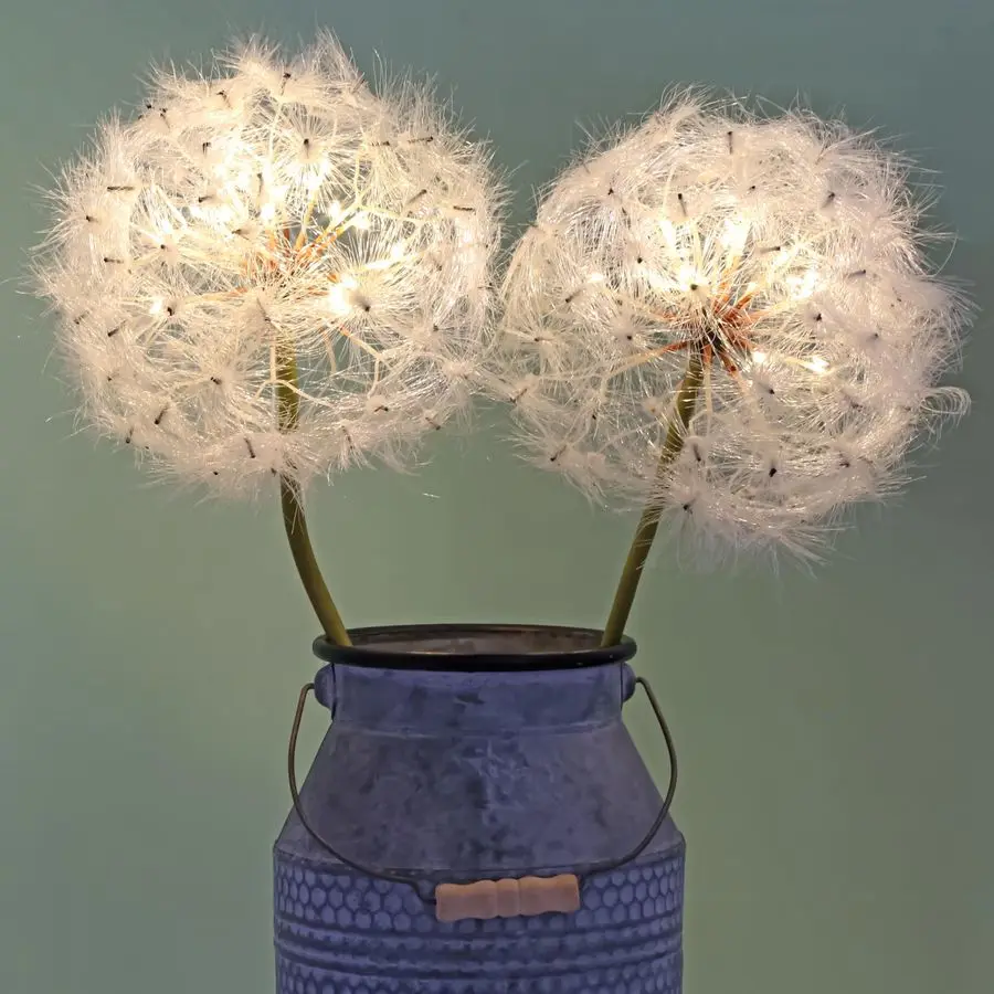 

Искусственный цветок одуванчика со светодиодной подсветкой, 2 штуки в упаковке, теплый белый свет с таймером на 6 часов, гигантский размер, головка 8 дюймов, для Рождества и дома.