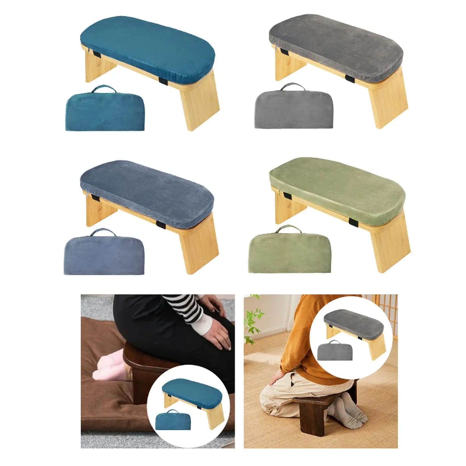 

Meditation Bench Removable Pillow Kneeler Chair for Office Leisure Bedroom