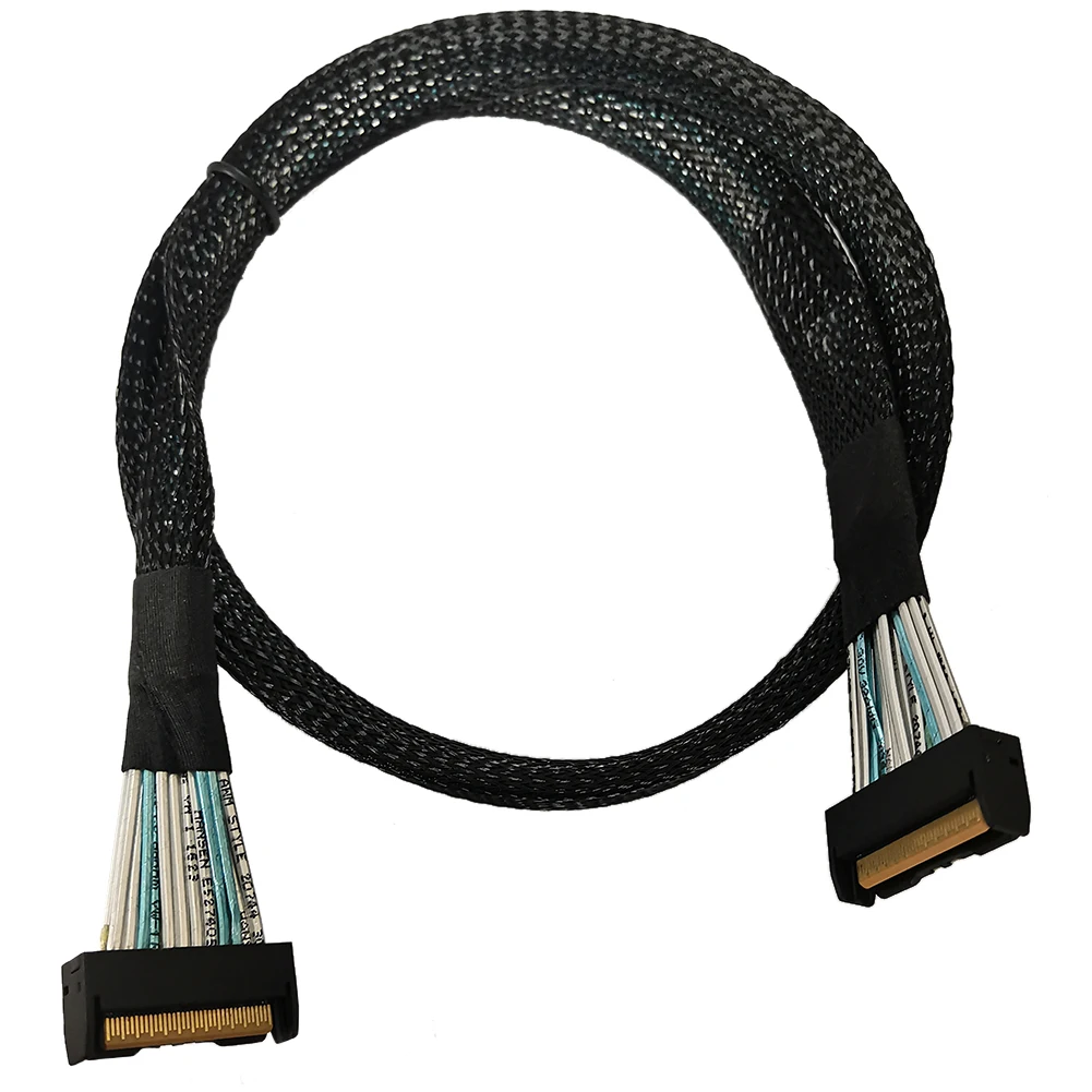 

MCIO 74P TO MCIO 74P Server Data Adapter Cable 0.5/0.7M 32G PCIE5.0 Slim SAS MCIO 74Pin Male To MCIO 74Pin Male Extension Cable