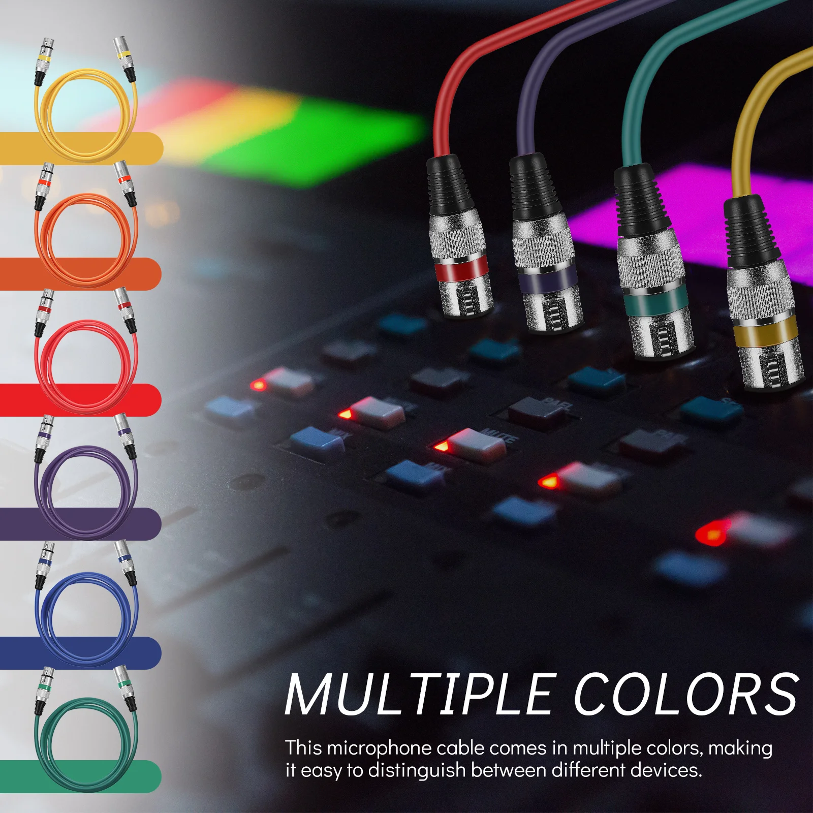 

1 Set Xlr Microphone Audio Line Kit 3-Core Male To Female Mic Cables For Speaker Multiple Colors Available Audio Video Cable Xlr
