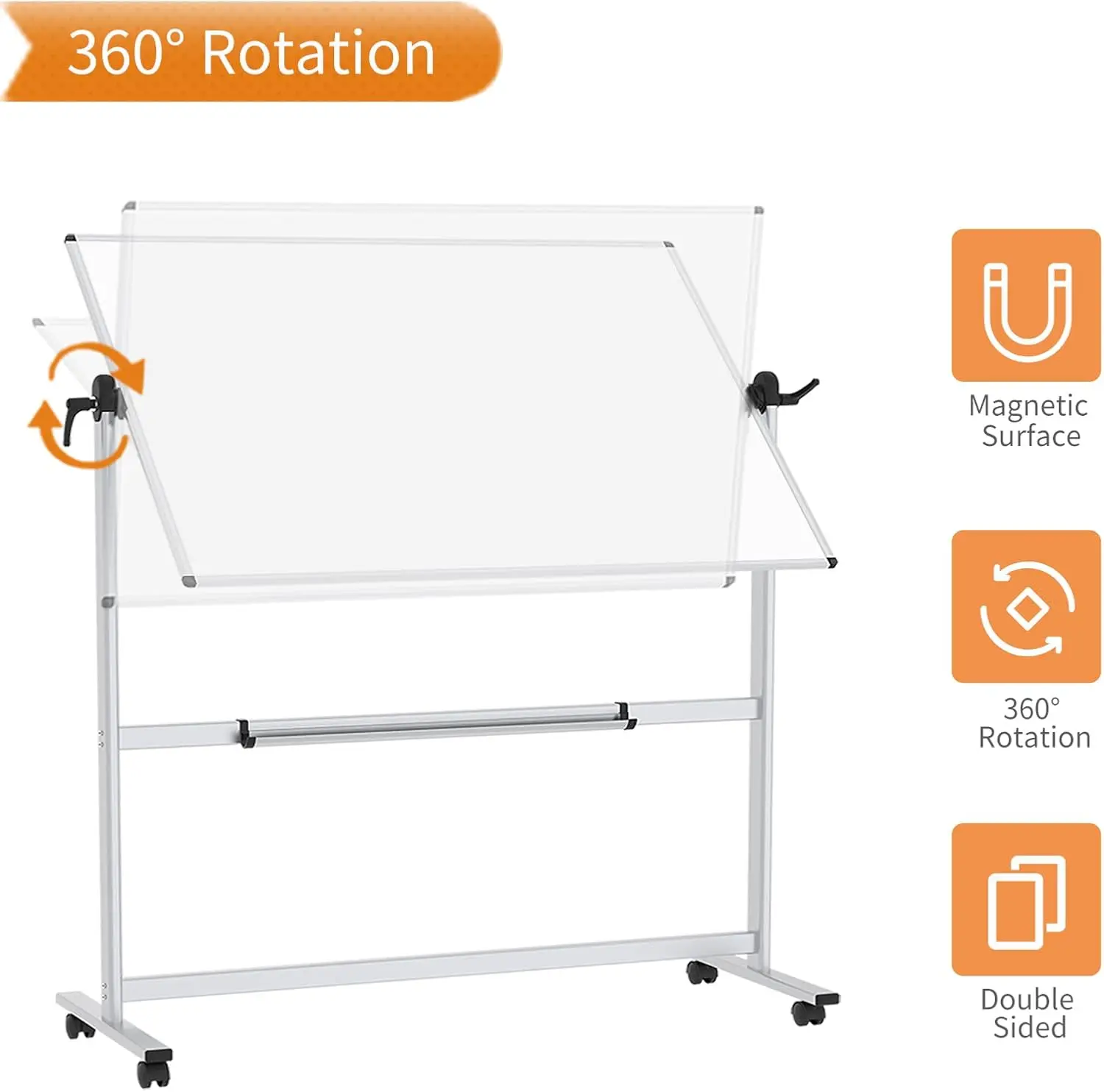سبورة بيضاء للكتابة على الوجهين، 72 × 48 بوصة، لوحة مسح جافة مغناطيسية كبيرة وشاشة جهاز عرض · ساخنة #4
