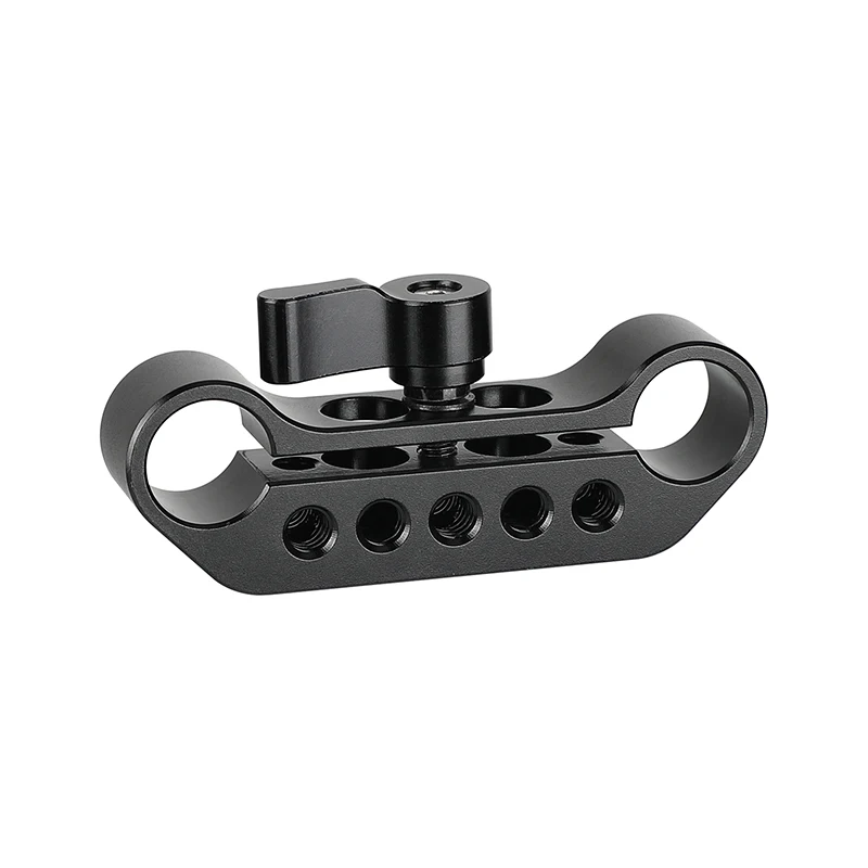 

HDRIG 15mm Dual Rod Clamp With 1/4" Thread Holes With Adjustable Female V Lock Adapter For Camera Cage Rig / Shoulder Mount Rig