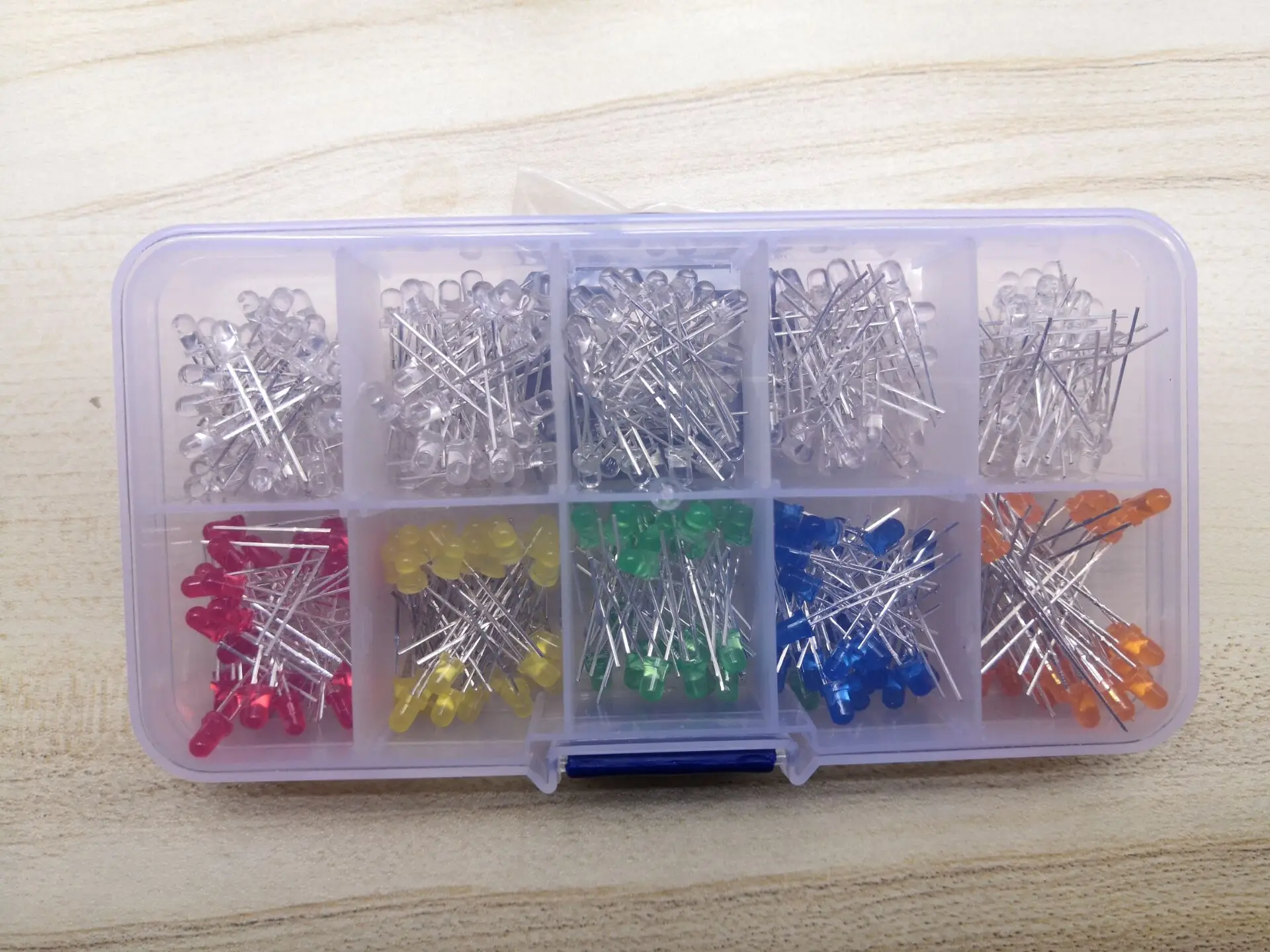 300pcs Led box Kit 3mm Transparent Cover And 5colour & Orange Red Yellow Green Blue LED Light Emitting F3 Mm Assort Mix Clour
