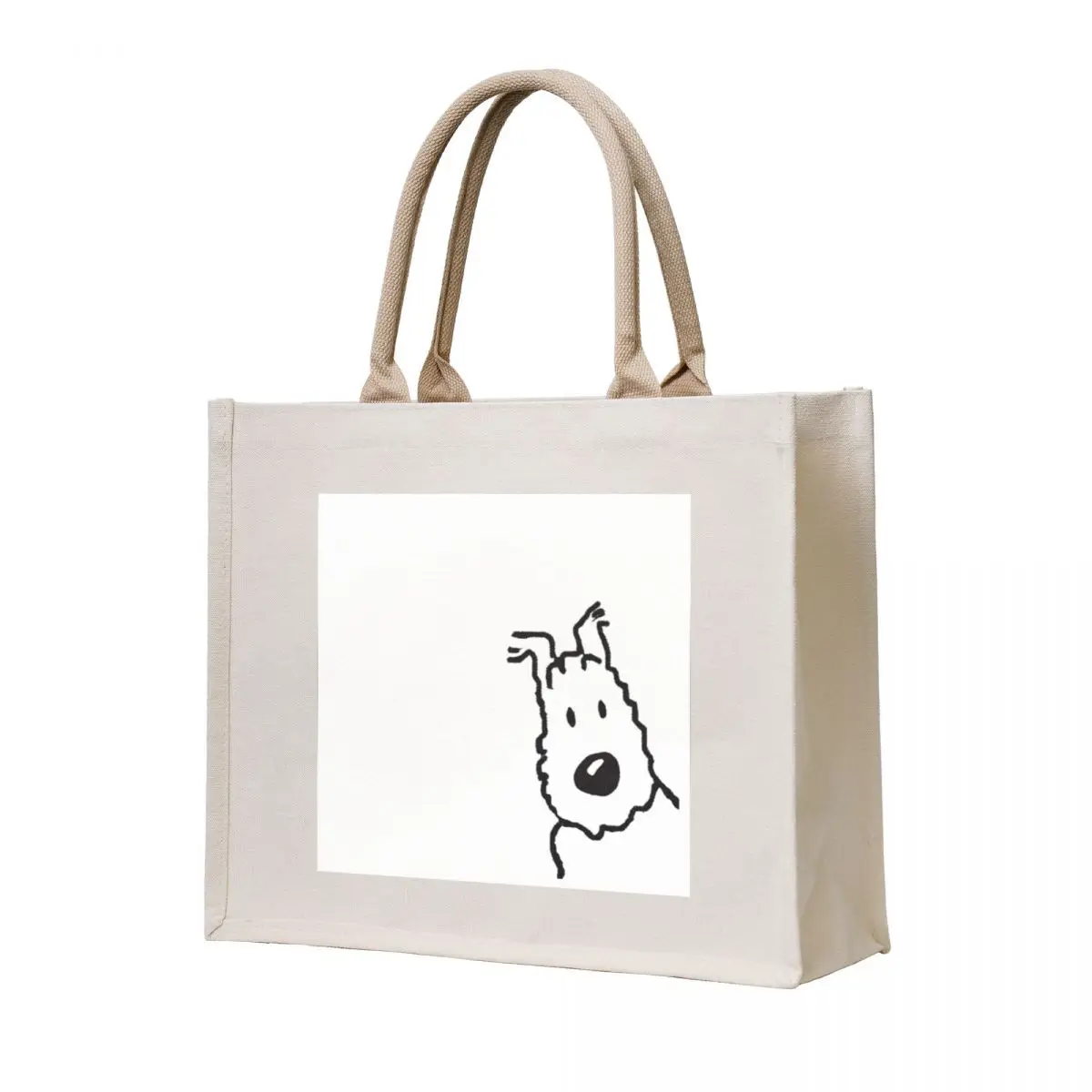 

Snowy Dog Art Tote Bag Canvas shoulder bag reusable grocery bags Women's bags Women's shopper bag