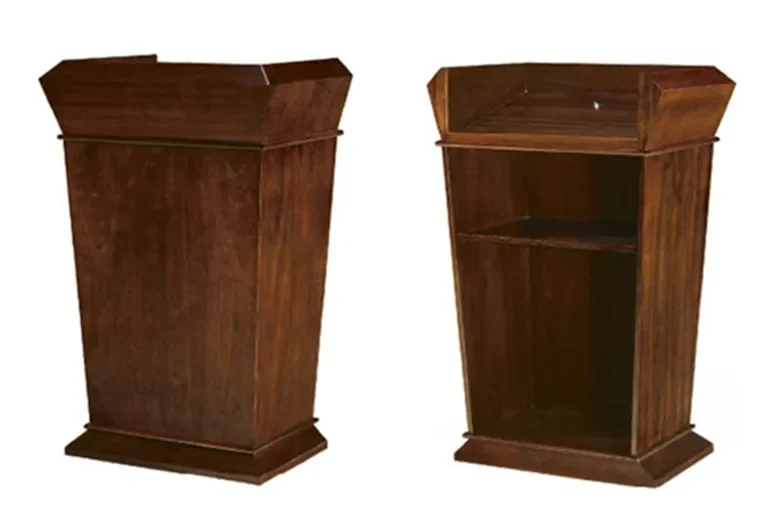 Walnut paint solid wood podium, lecture table, lecture table, conference auditorium, environmental protection line hole,
