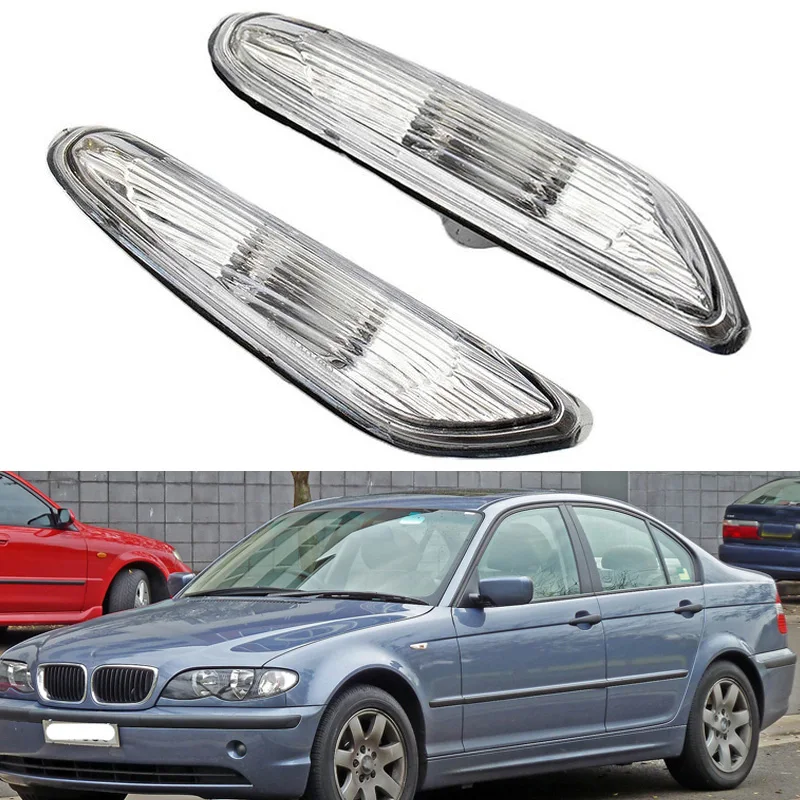 1 Pair Car Side Marker Light Housing For BMW E46 3 Series 4D/5D 2002-2005 Auto Turn Signal Lamp Cover 63136911367 63136911368